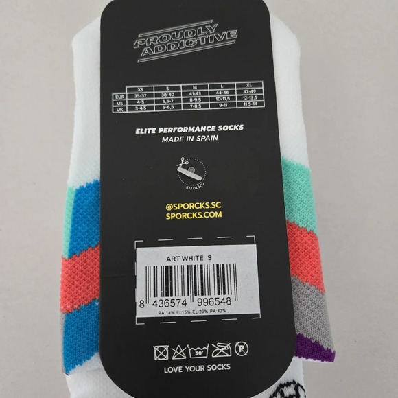NWT Sporcks Running Socks Size Small Art White - Picture 5 of 5